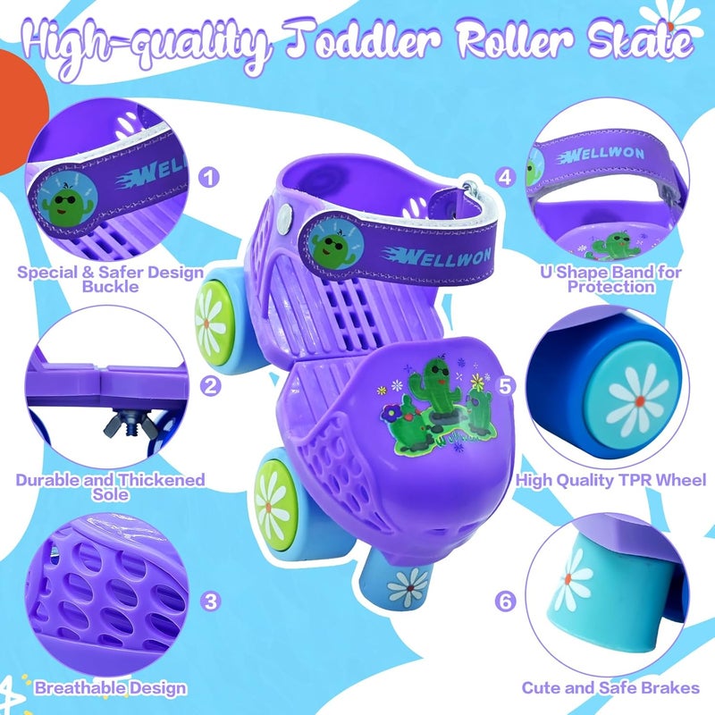 WELLWON Kids Roller Skate for Girls Boys Ages 2-5 Years Old, Adjustable Toddler Rollerskates, Children Beginner Roller Skate - Image 4